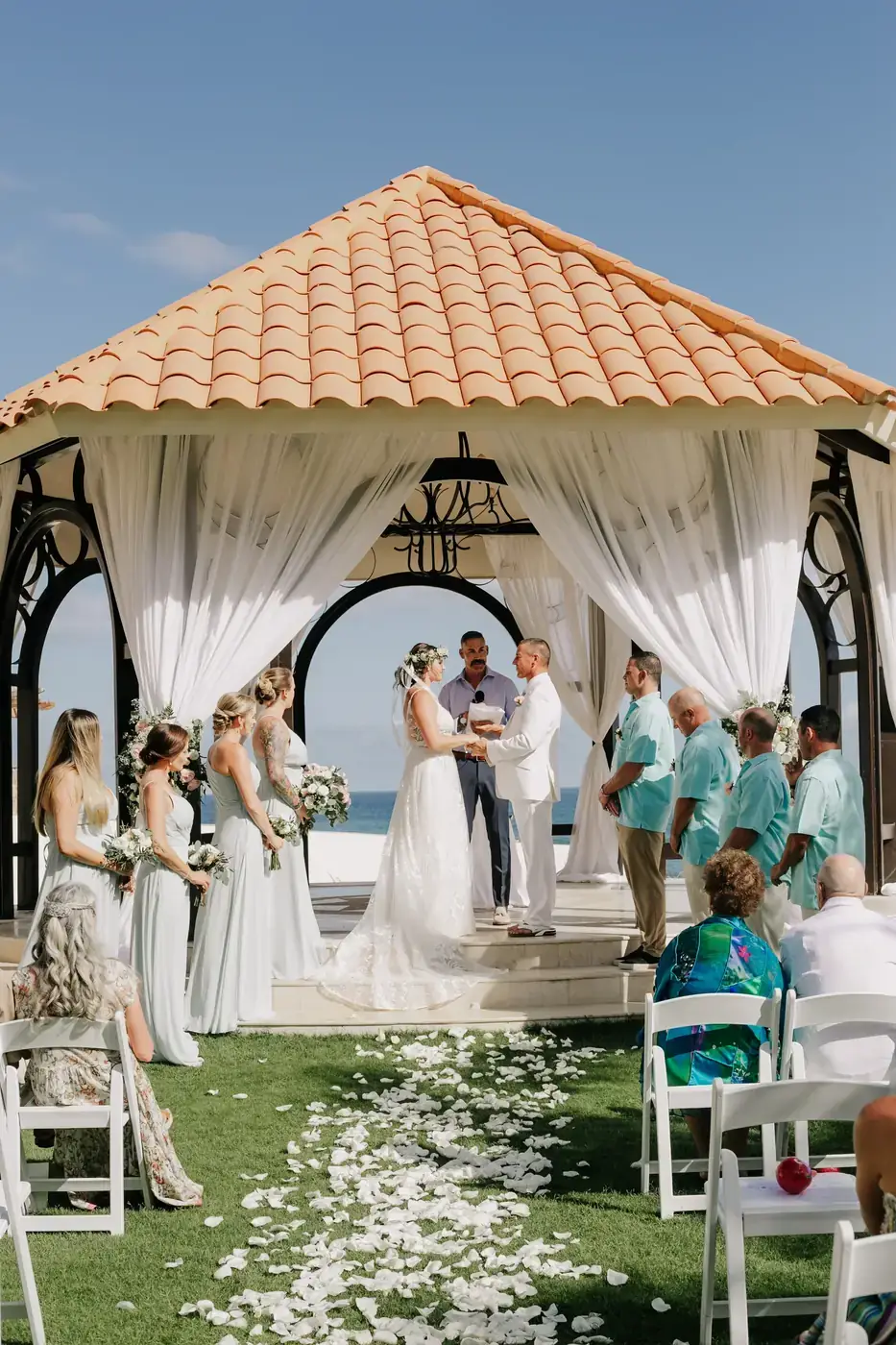 Wedding photographer at work during a destination wedding in Cabo San Lucas